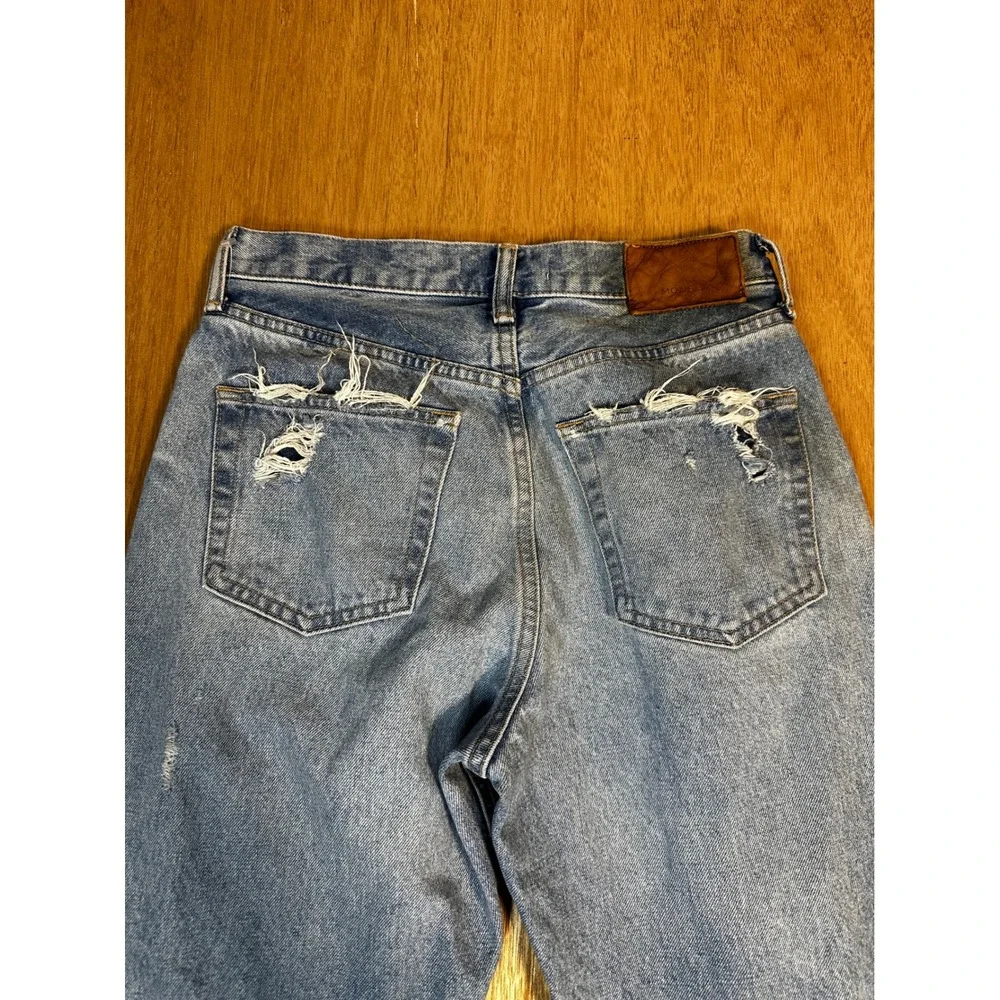 Moussy Vintage Distressed Ripped Destroyed Jeans Size 27 Light Wash Denim - Picture 9 of 11
